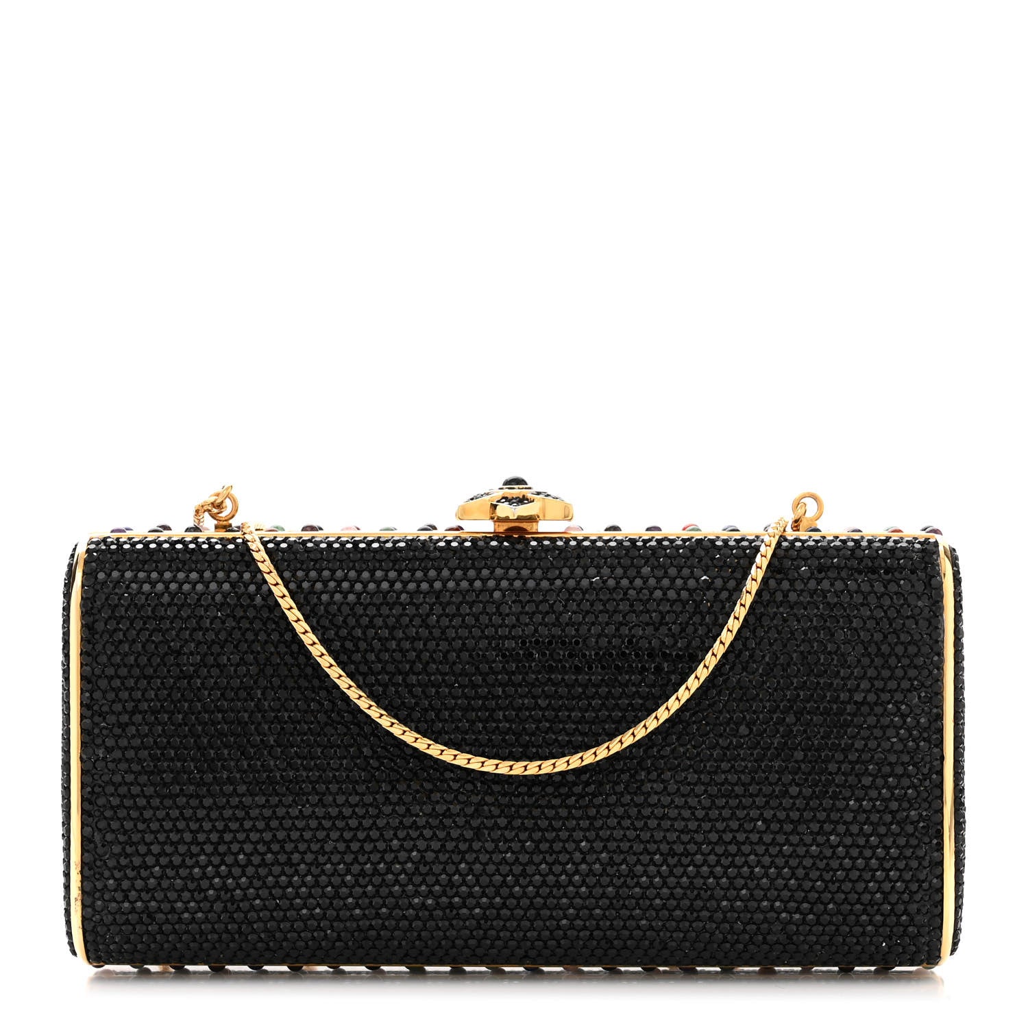 Judith Leiber Swarovski Crystal Minaudiere Clutch Black 1 of 11