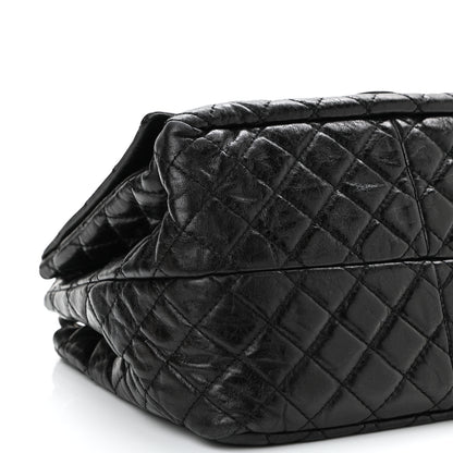 Chanel Metallic Aged Calfskin Quilted Reissue 2.55 Accordion Flap Black 10 of 11