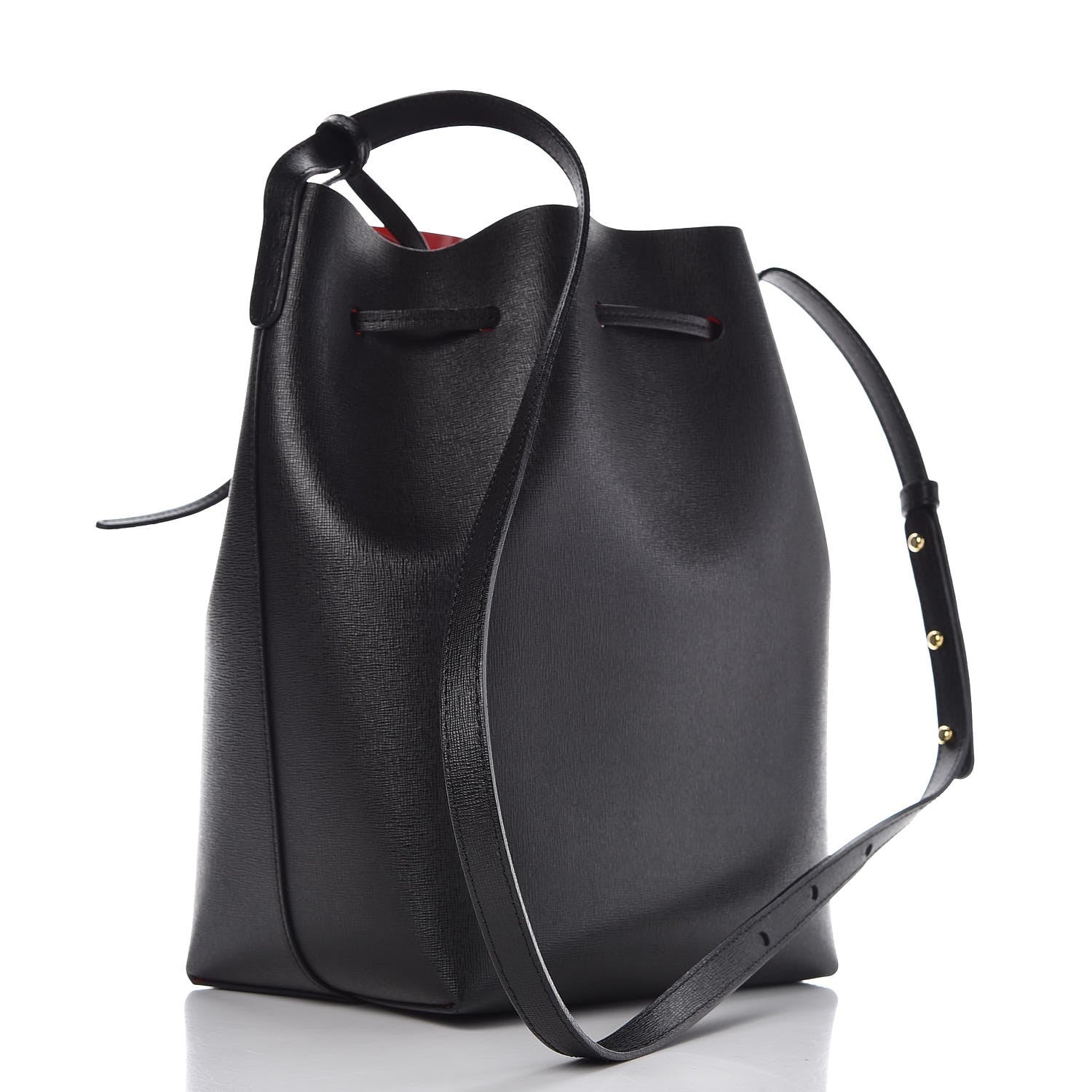 Mansur Gavriel Saffiano Bucket Bag Black Flamma 4 of 8
