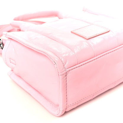 Marc Jacobs Shiny Crinkled Calfskin Mini The Tote Bag Pink 10 of 11