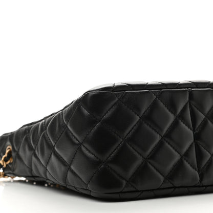 Chanel Lambskin Quilted Small Pearl Crush Hobo Black 9 of 11