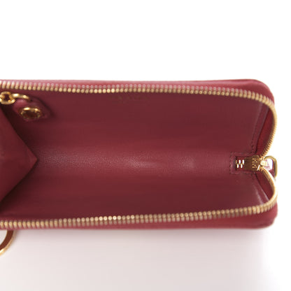 Prada Saffiano Metal Zip Around Key Holder Peonia 5 of 8