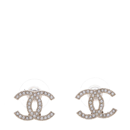 Chanel Crystal CC Earrings Gold 1 of 4