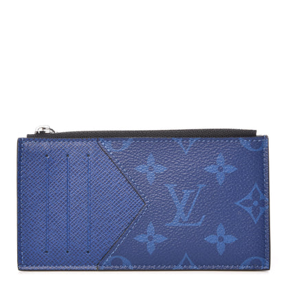 Louis Vuitton Monogram Taiga Coin Card Holder Cobalt 1 of 7