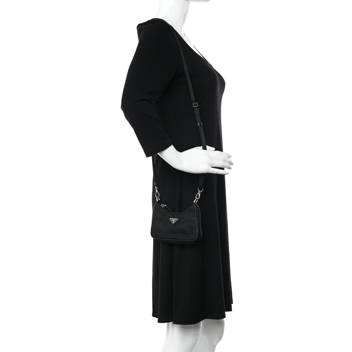 Tessuto Nylon Mini Re-Edition 2000 Shoulder Bag Black