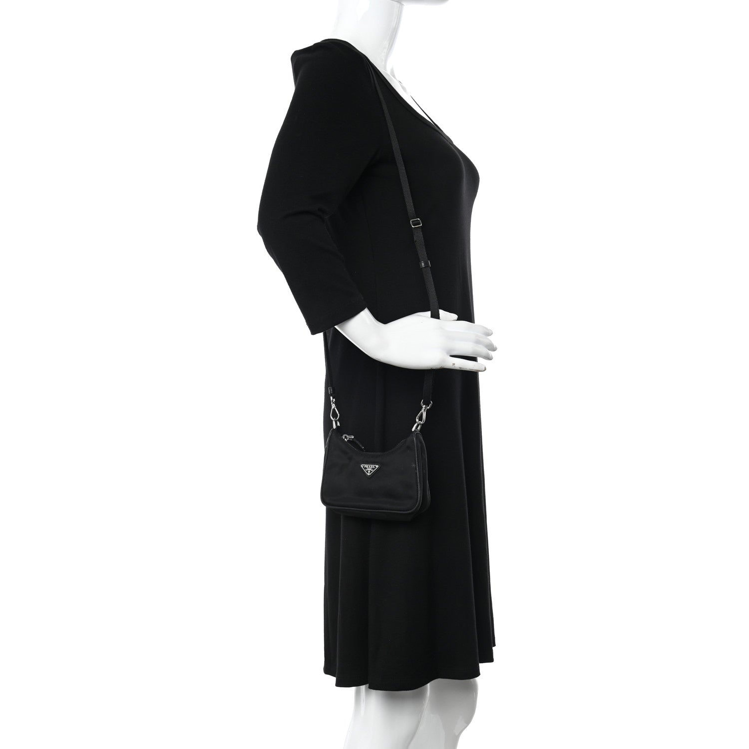 Prada Tessuto Nylon Mini Re-Edition 2000 Shoulder Bag Black 2 of 13