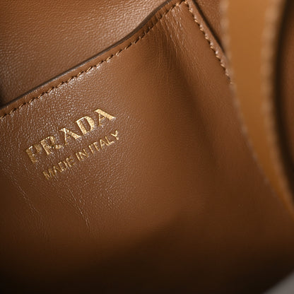 Prada Calfskin Buckle Bucket Bag With Belt Caramel 6 of 10