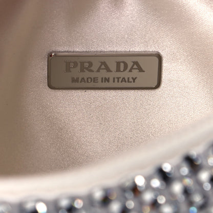 Prada Satin Crystal Mini Re-Edition 2000 Bag White 10 of 12