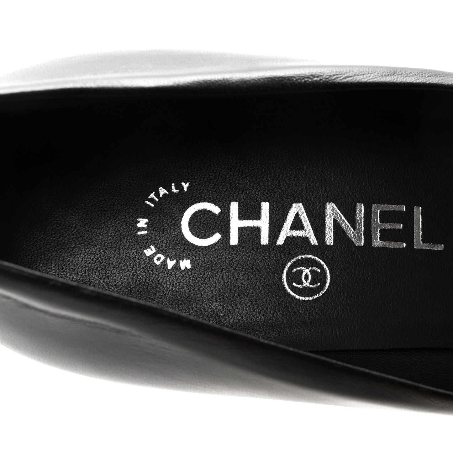 Lambskin CC Cap Toe Platform Chain Pumps 40 Black