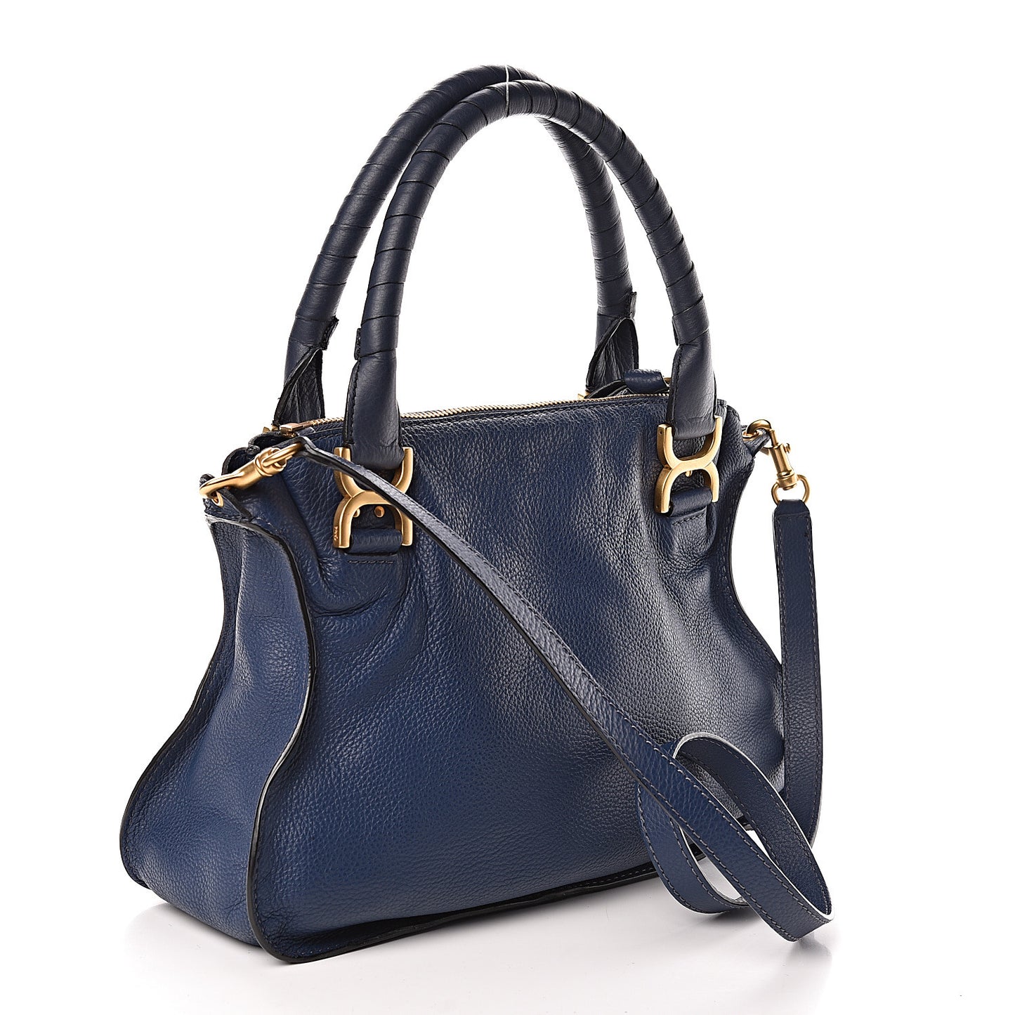 Calfskin Medium Marcie Satchel Royal Navy