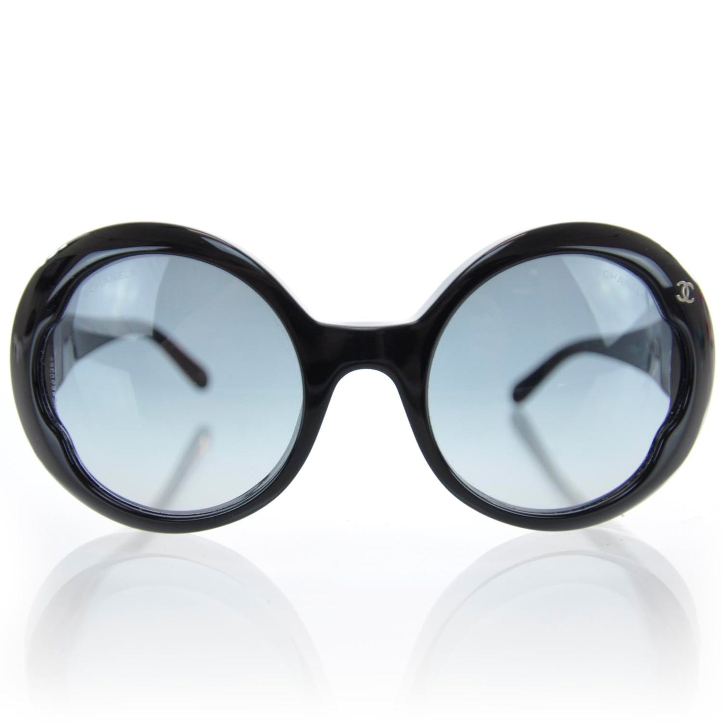 Acetate CC Logo Round Sunglasses 5154 Black