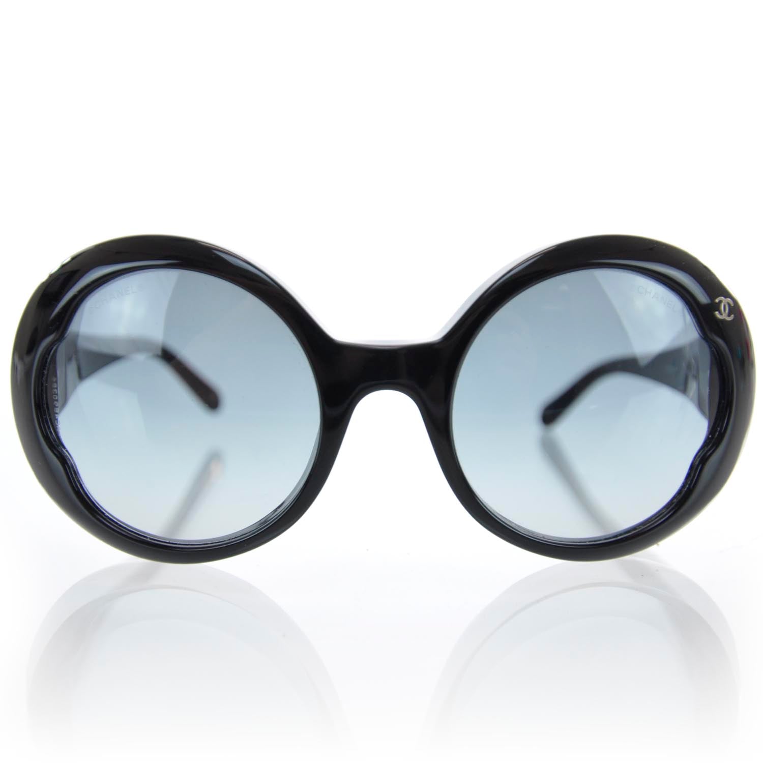 Chanel Acetate CC Logo Round Sunglasses 5154 Black 2 of 8
