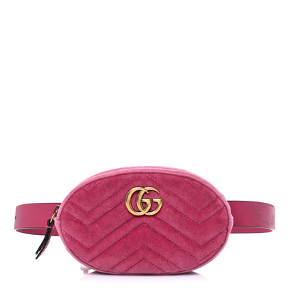 Gucci Velvet Matelasse GG Marmont Belt Bag 85 34 Light Raspberry Rose 1 of 8