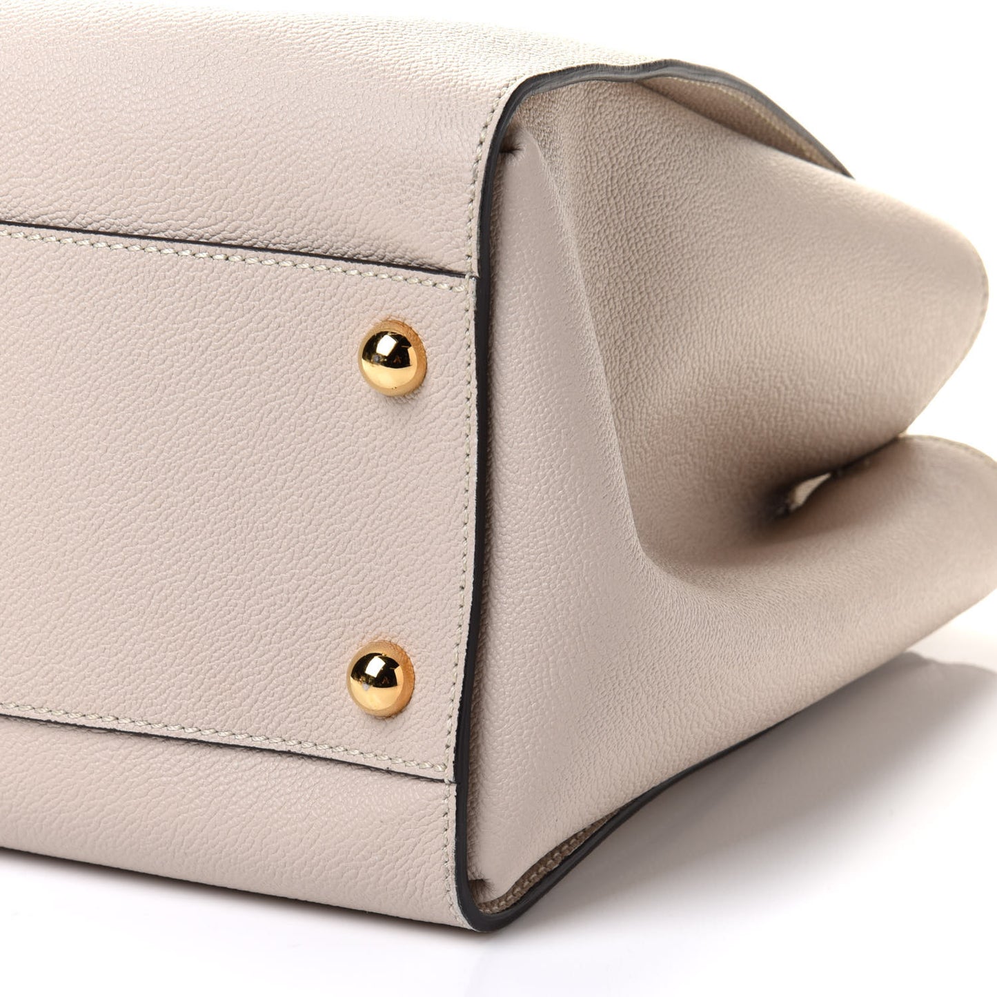 Soft Grain Calfskin Medium Buckle Tote Limestone