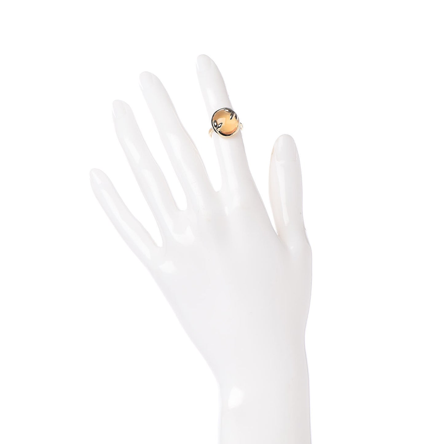18K Yellow Gold Citrine Paloma Picasso Olive Leaf Ring 46 3.75