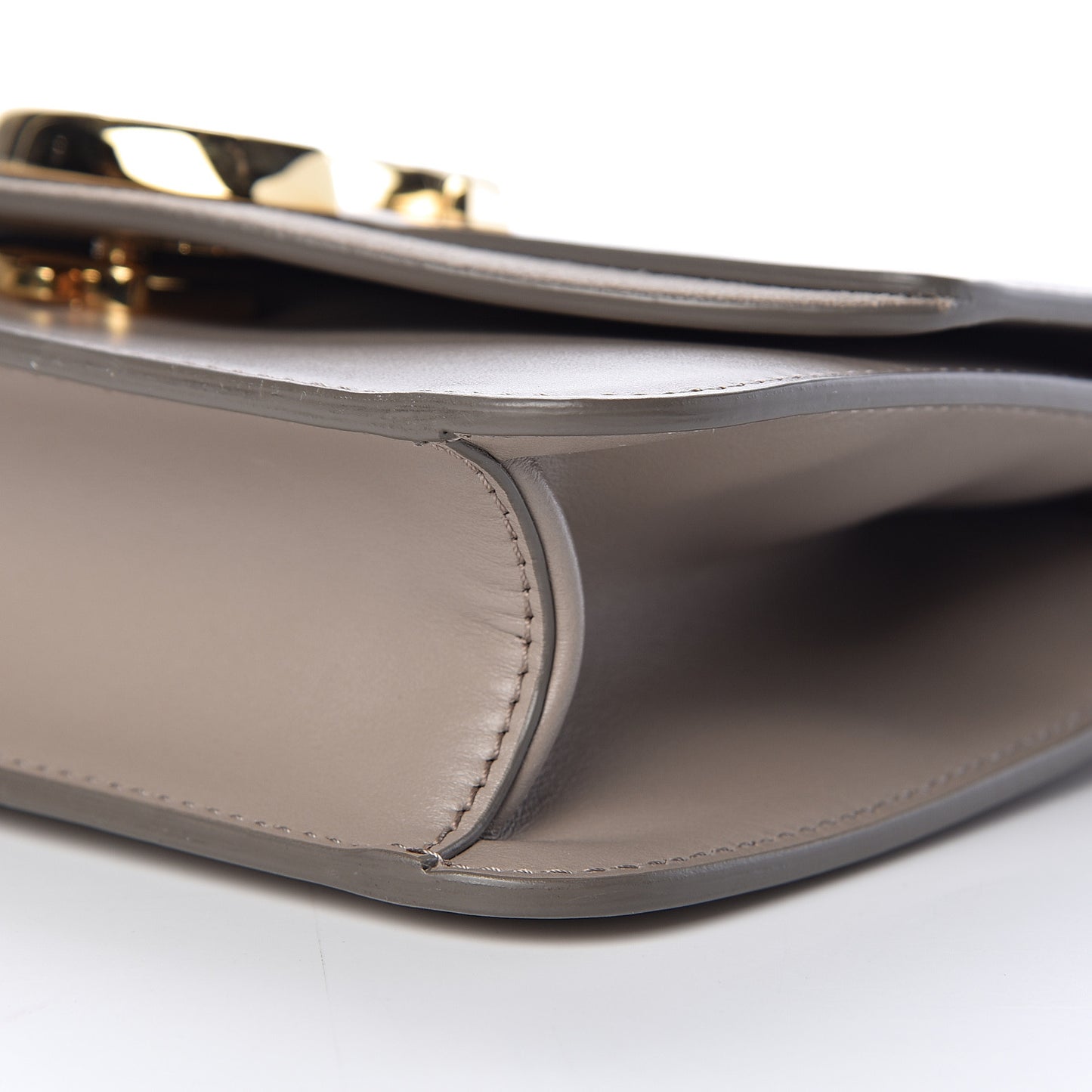 Calfskin Suede C Clutch With Chain Motty Grey