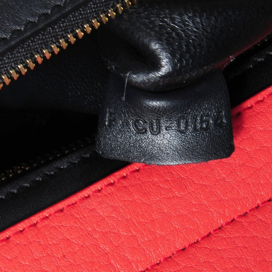 Celine Textured Calfskin Suede Medium Tri-Color Trapeze Vermillion 9 of 11