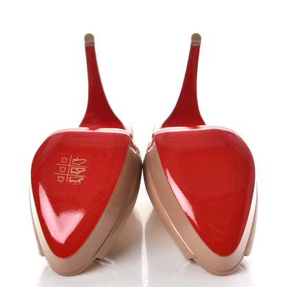 Christian Louboutin Patent Lady Peep 150 Pumps 39.5 Nude 5 of 7