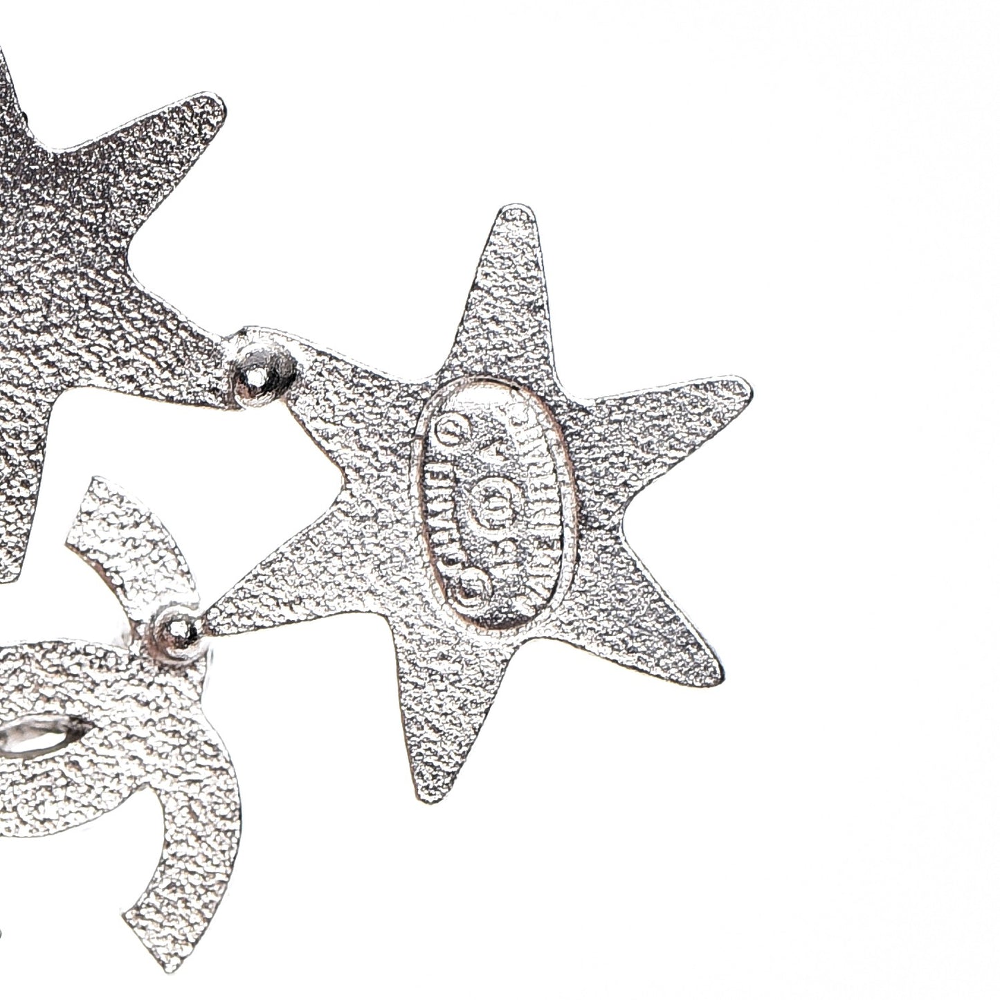Crystal CC Star Earrings Silver