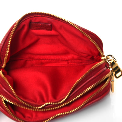 Miu Miu Goatskin Madra Double Zip Wristlet Rosso 4 of 8