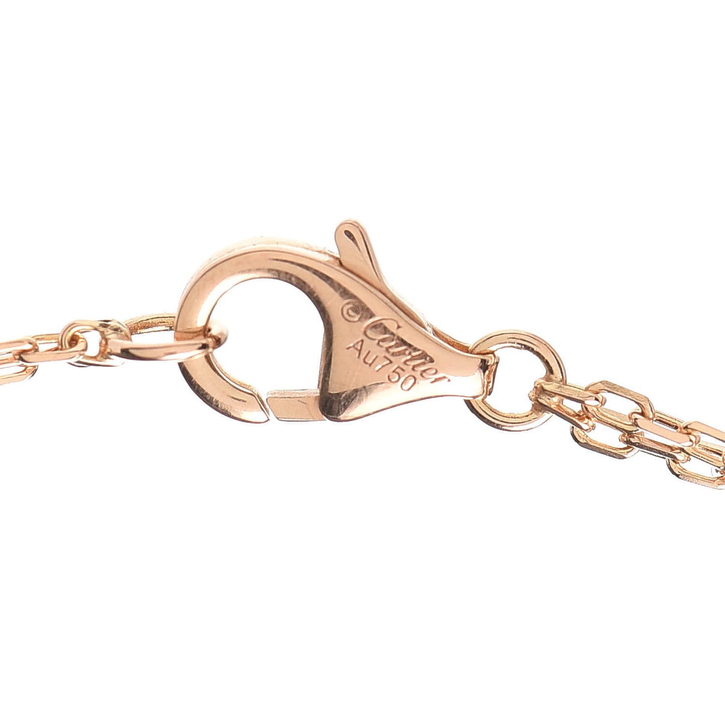 18K Pink Gold 2 Diamond LOVE Necklace