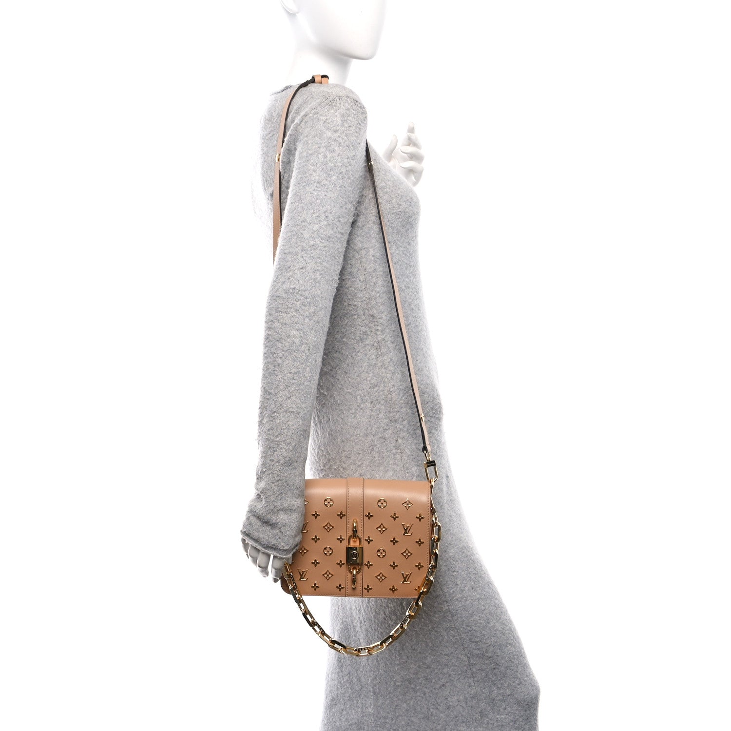 Louis Vuitton Calfskin Monogram Metal Rendez-Vous Camel 2 of 13