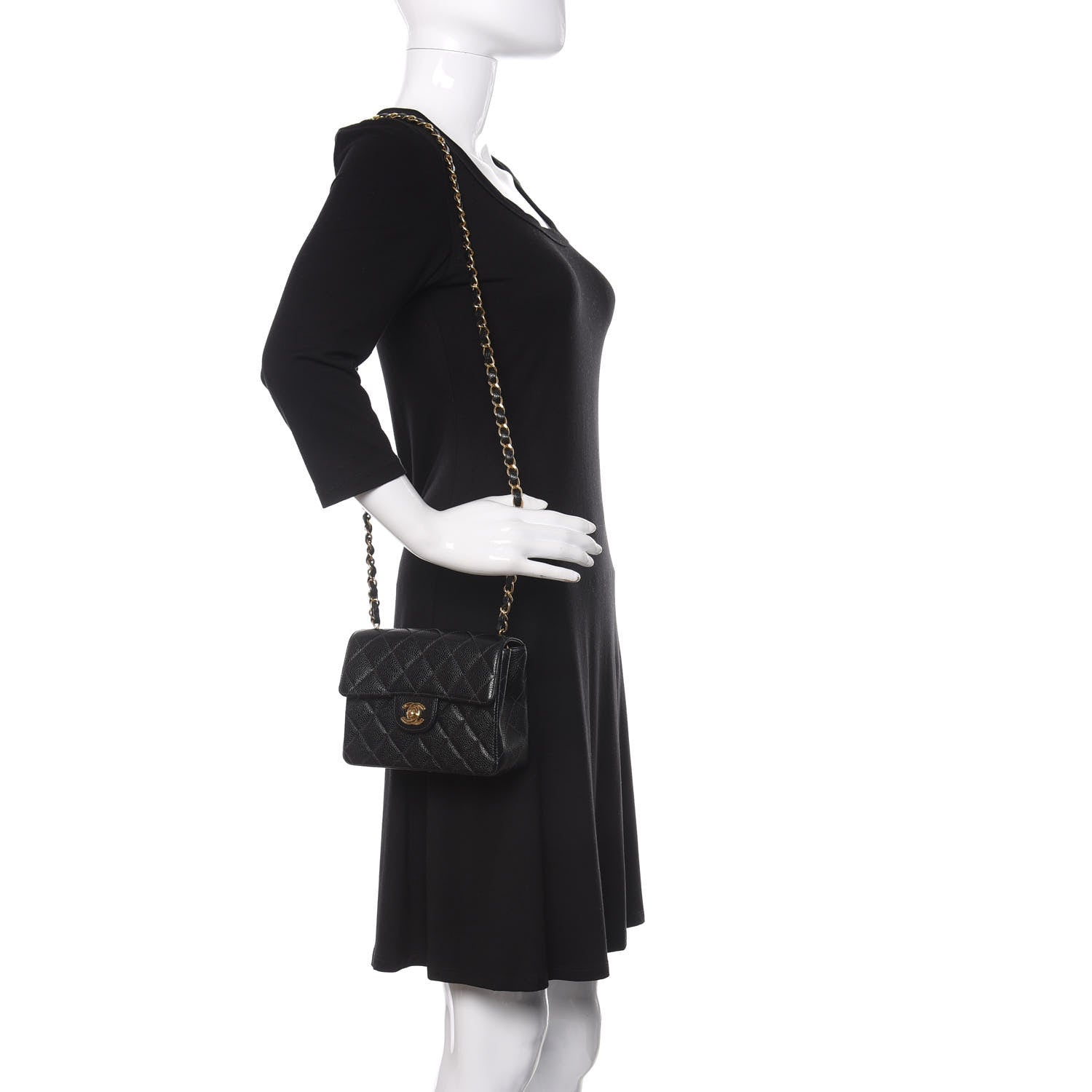 Chanel Caviar Quilted Mini Square Flap Black 2 of 11