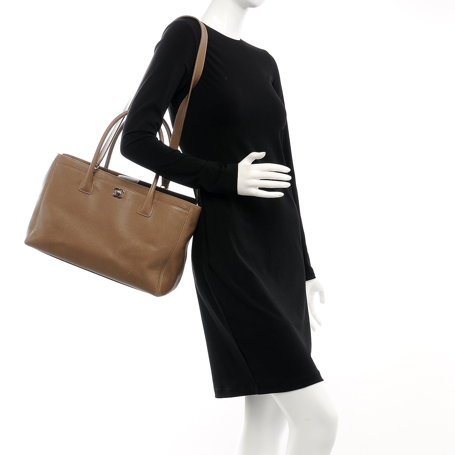 Chanel Calfskin Cerf Executive Shopper Tote Beige 2 of 9