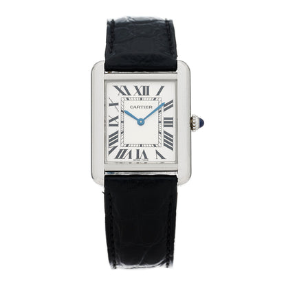 Cartier Stainless Steel Alligator 24mm Tank Solo Quartz Watch 1 of 5