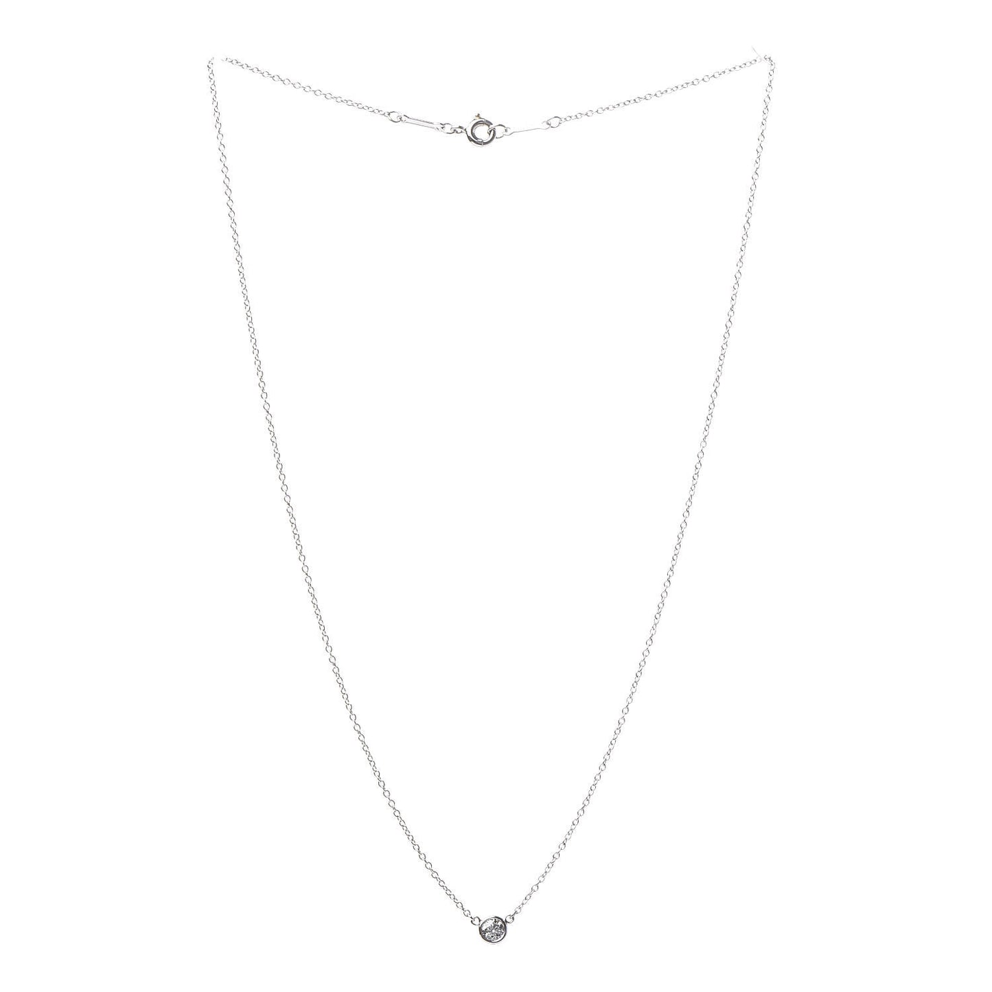 Platinum Diamond .14ct Elsa Peretti Diamonds by the Yard Pendant Necklace