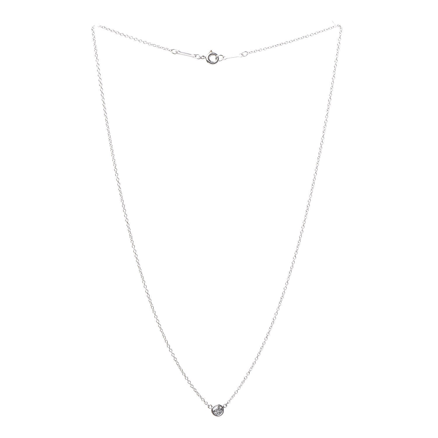 Tiffany Platinum Diamond .14ct Elsa Peretti Diamonds by the Yard Pendant Necklace 3 of 8
