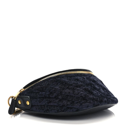 Balenciaga Crushed Velvet Logo Embossed XXS Souvenir Belt Bag Black 4 of 11