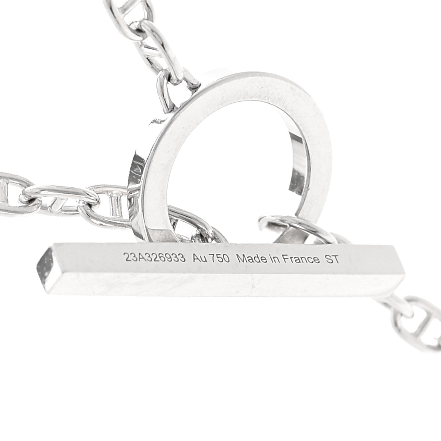 Hermes 18K White Gold Diamond GM Chaine D'Ancre Contour Pendant Necklace ST 6 of 7