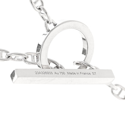 Hermes 18K White Gold Diamond GM Chaine D'Ancre Contour Pendant Necklace ST 6 of 7