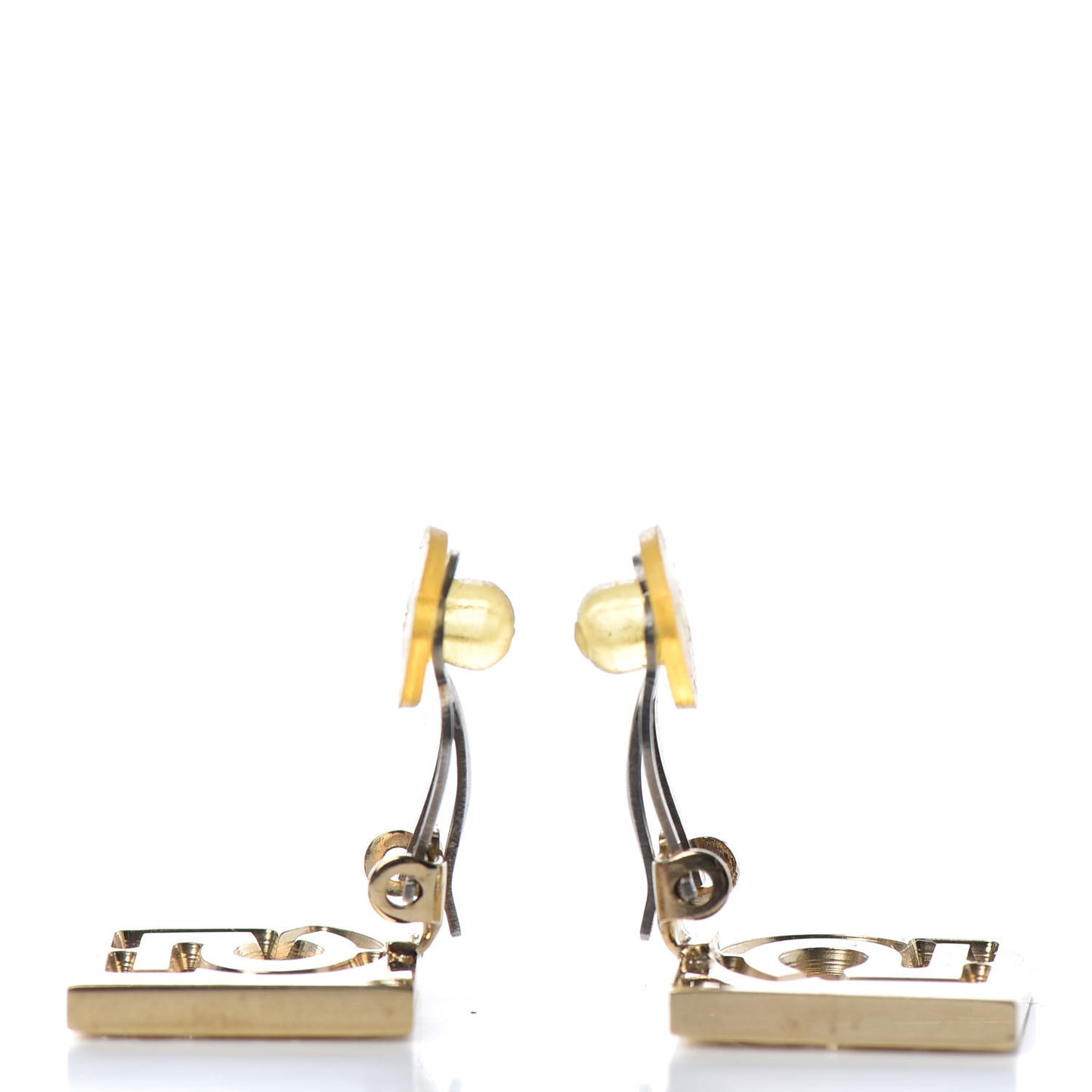 Crystal No 5 Clip on Earrings Gold Pink