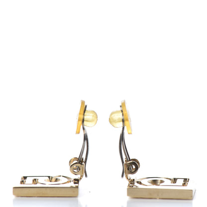 Chanel Crystal No 5 Clip on Earrings Gold Pink 3 of 3