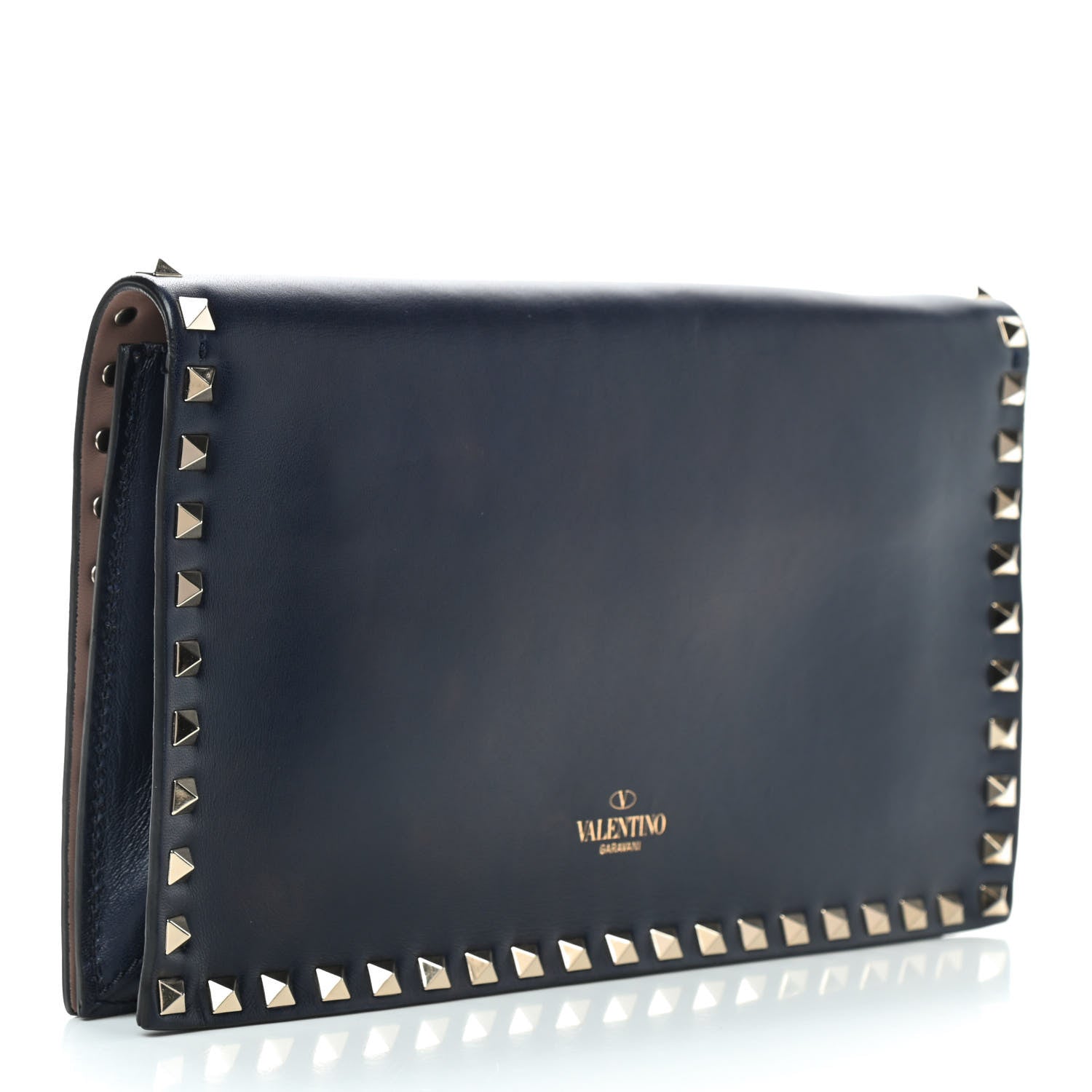 Valentino Garavani Nappa Rockstud Wristlet Clutch Marine 15 of 17