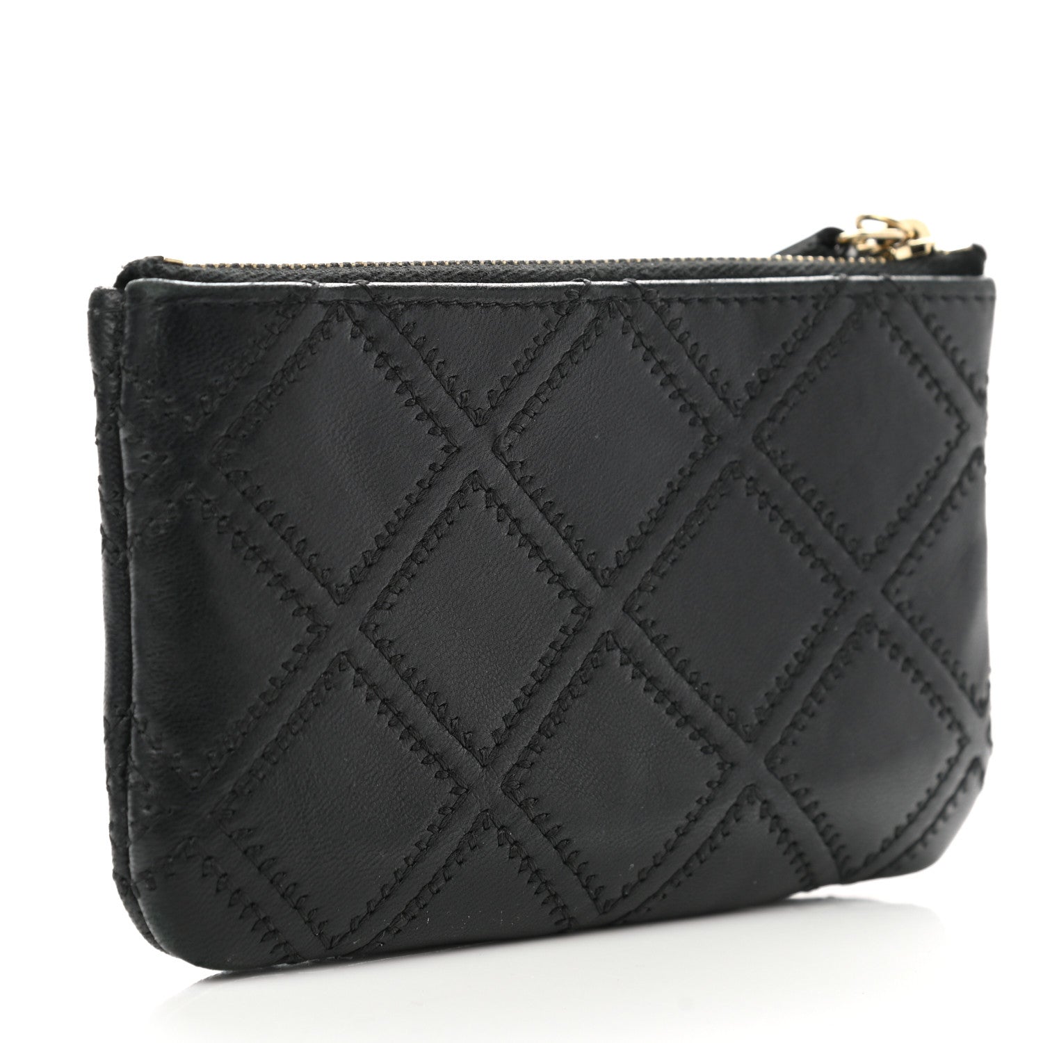Chanel Lambskin Stitched Small Cosmetic Case Black 3 of 9
