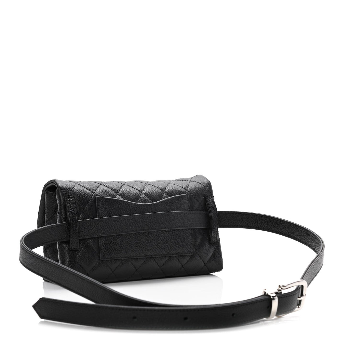 Grained Calfskin Quilted 2.55 Reissue Flap Belt Bag Clutch Black