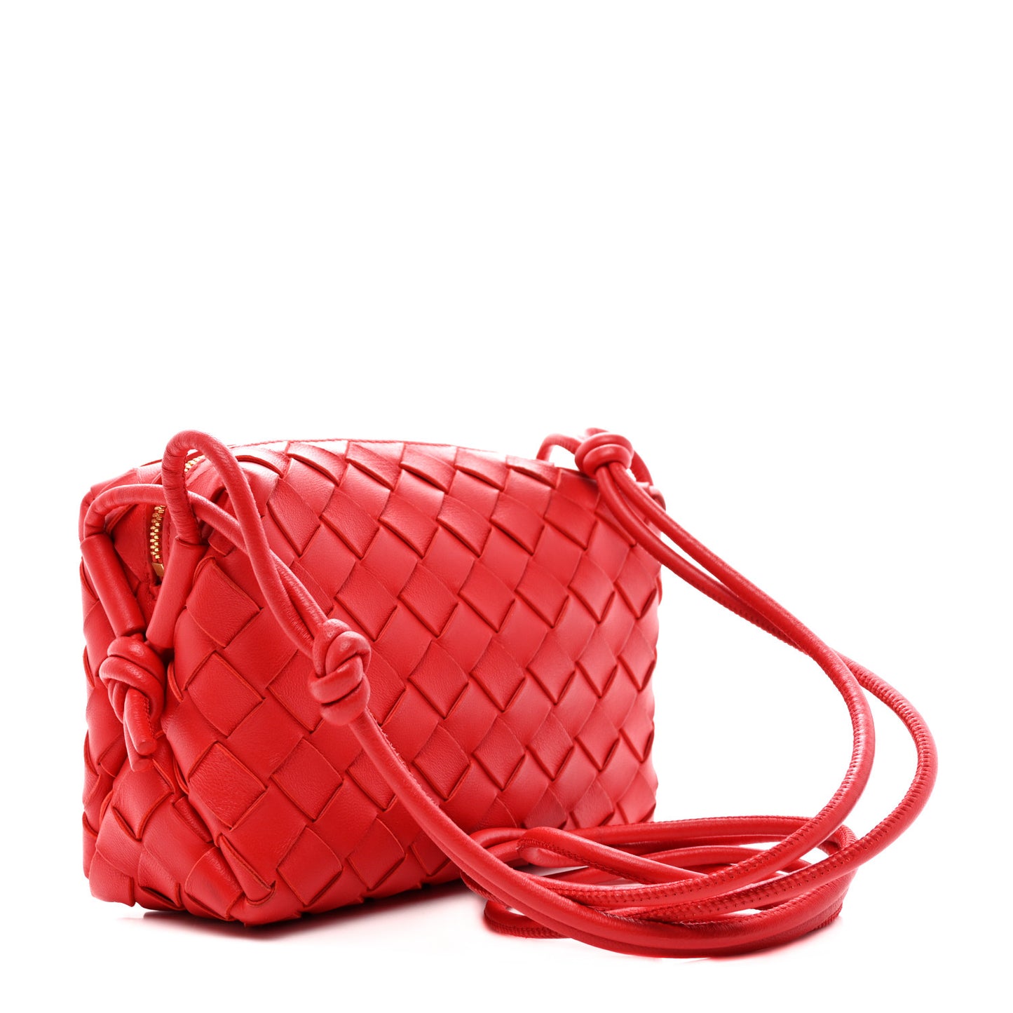 Nappa Intrecciato Mini Loop Camera Bag Redstone