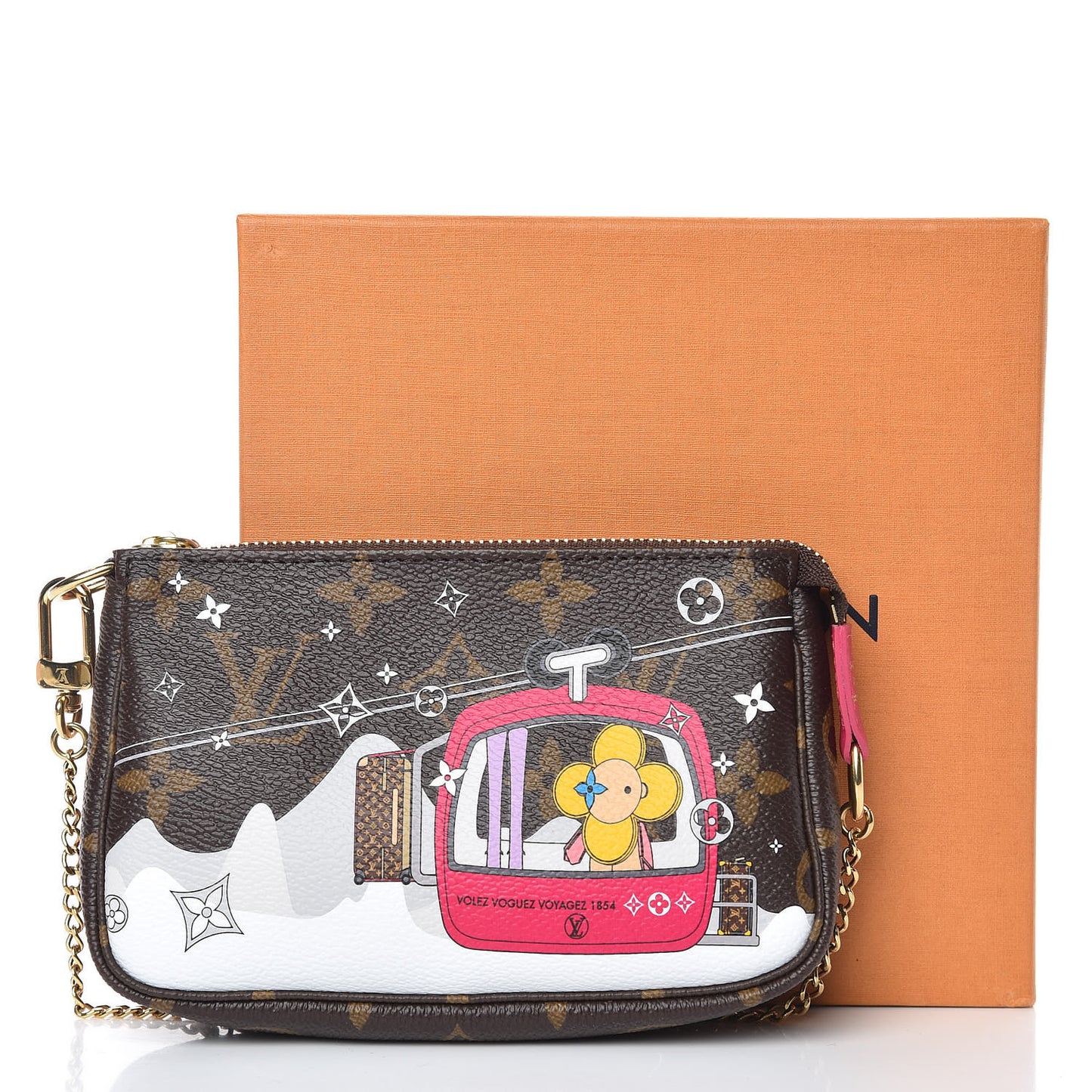 Monogram 2019 Christmas Animation Mini Courchevel Pochette Accessories Fuchsia