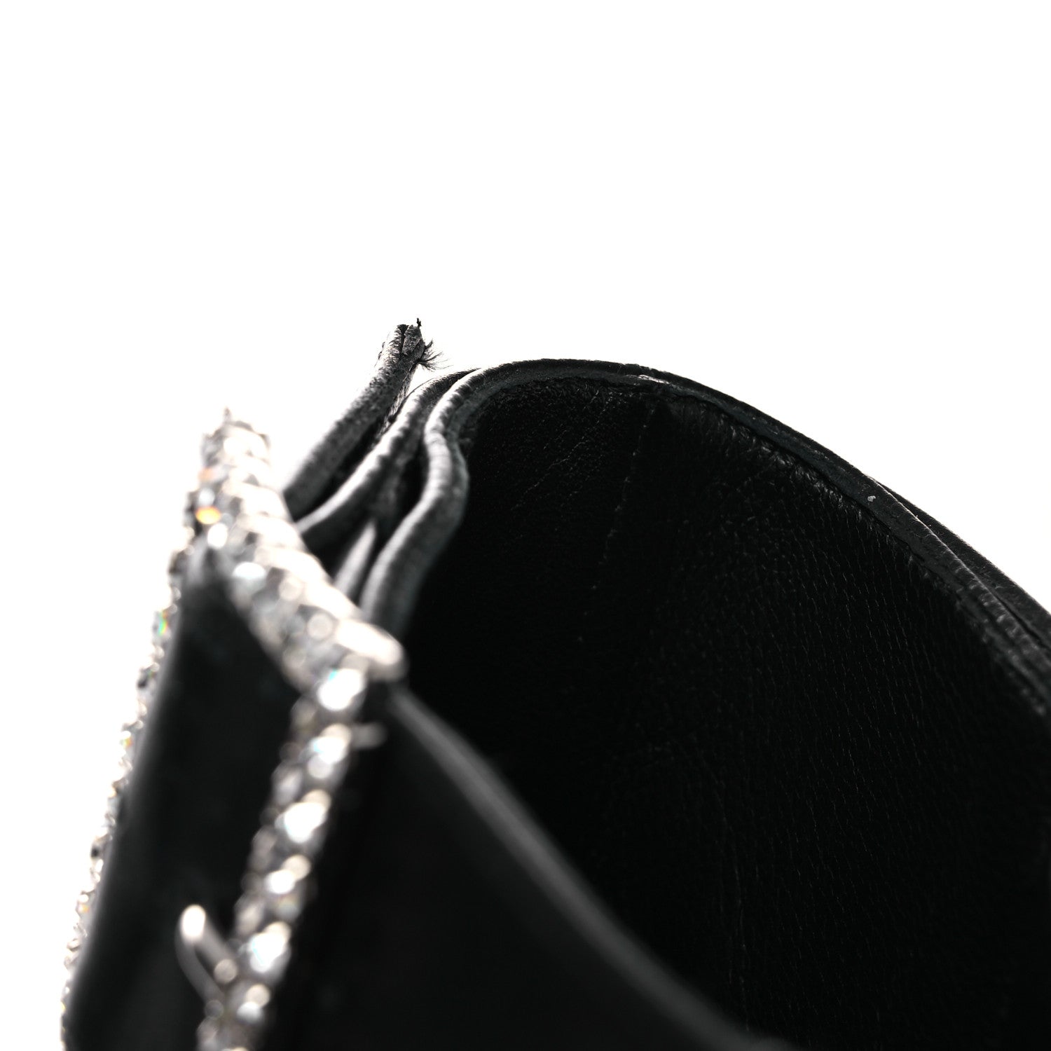 Saint Laurent Goatskin Crystal Buckle Claude 90 Ankle Booties 37.5 Black 12 of 14