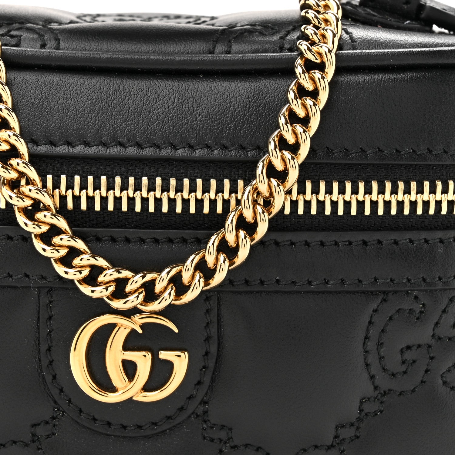 Gucci Calfskin GG Matelasse Mini Top Handle Bag Black 8 of 11