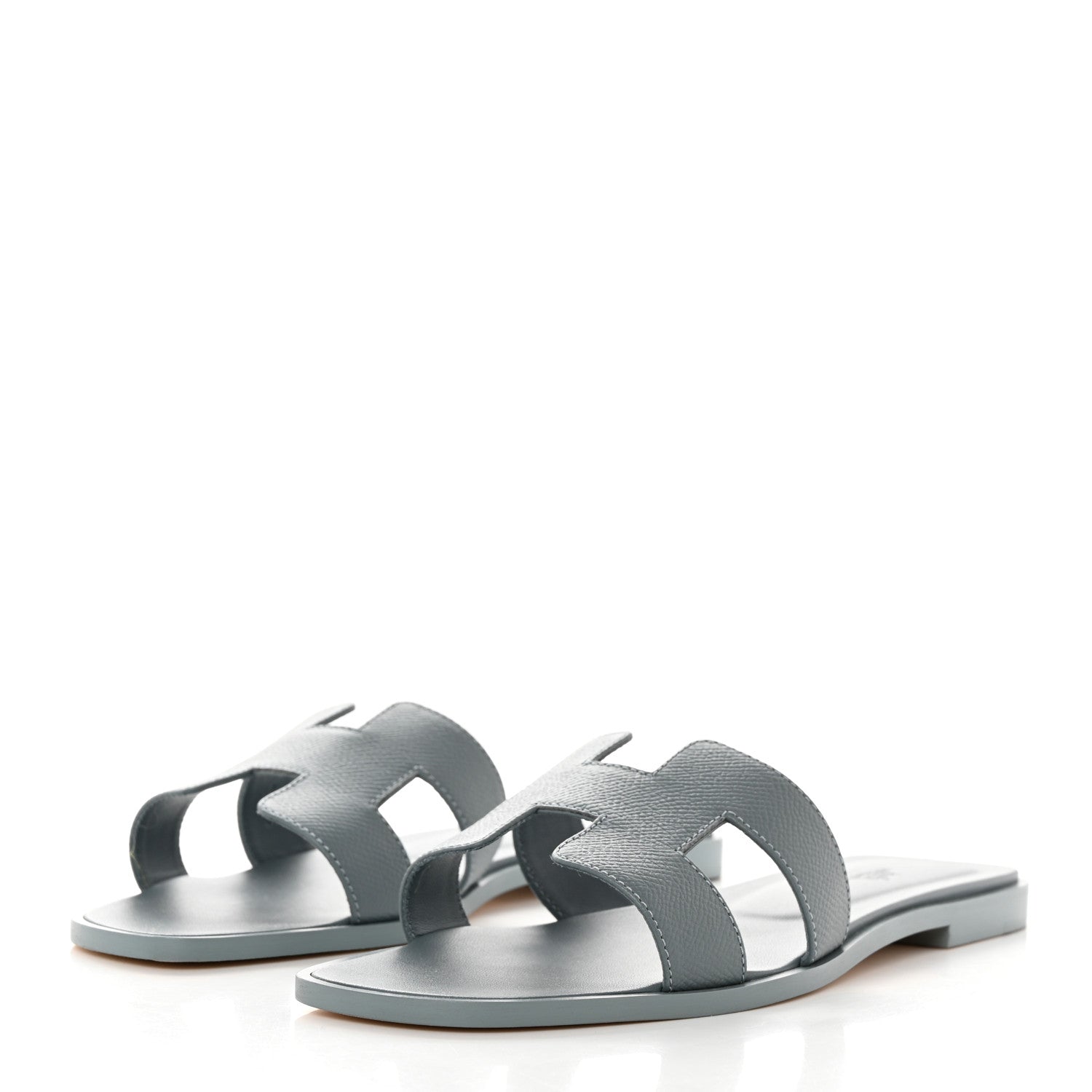 Hermes Epsom Oran Sandals 39.5 Gris Antarctique 3 of 9
