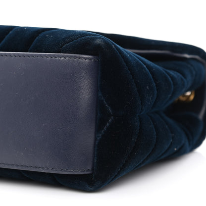 Saint Laurent Velvet Y Quilted Monogram Small Loulou Chain Satchel Medium Blue 10 of 14