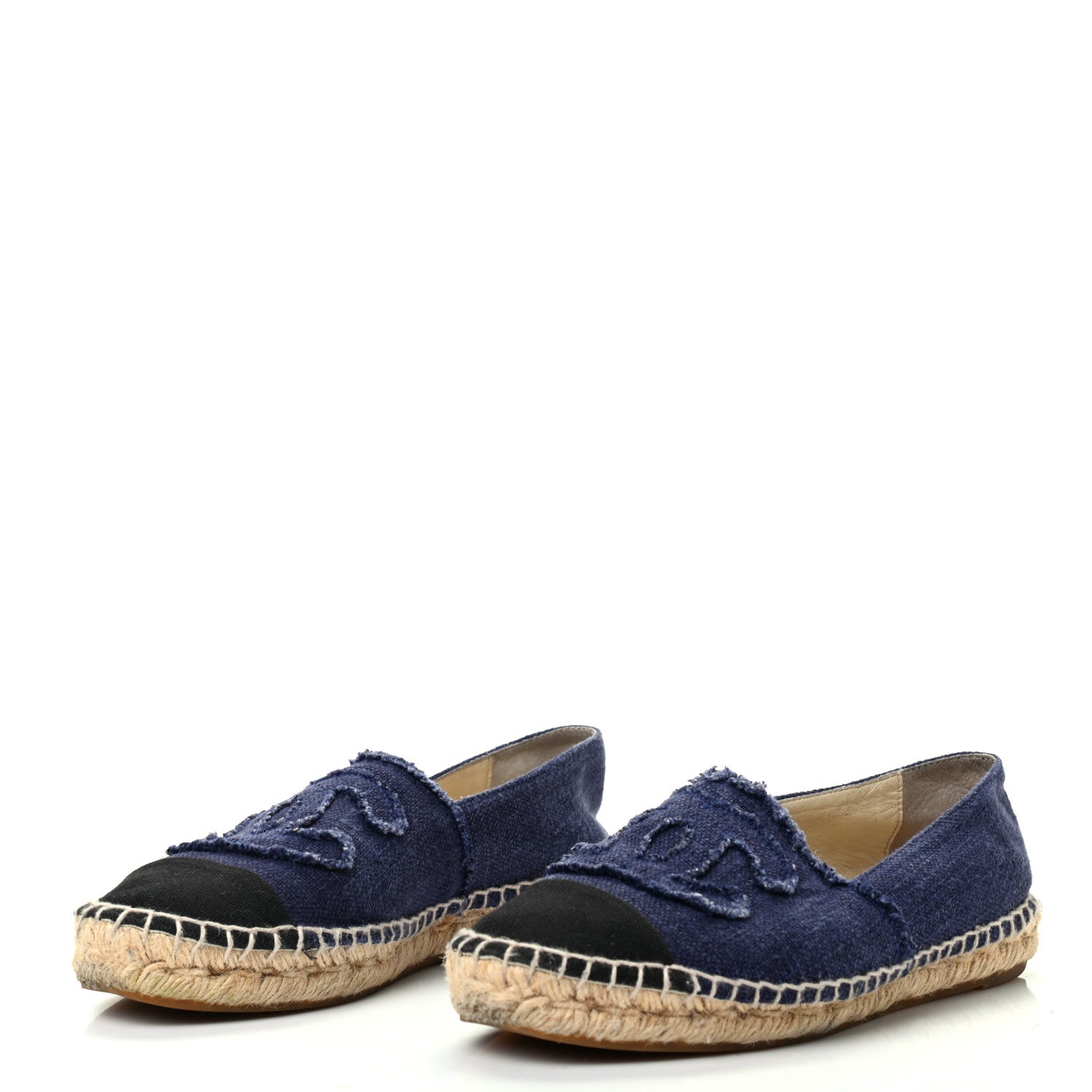 Chanel Canvas CC Espadrilles 37 Navy Black 3 of 10