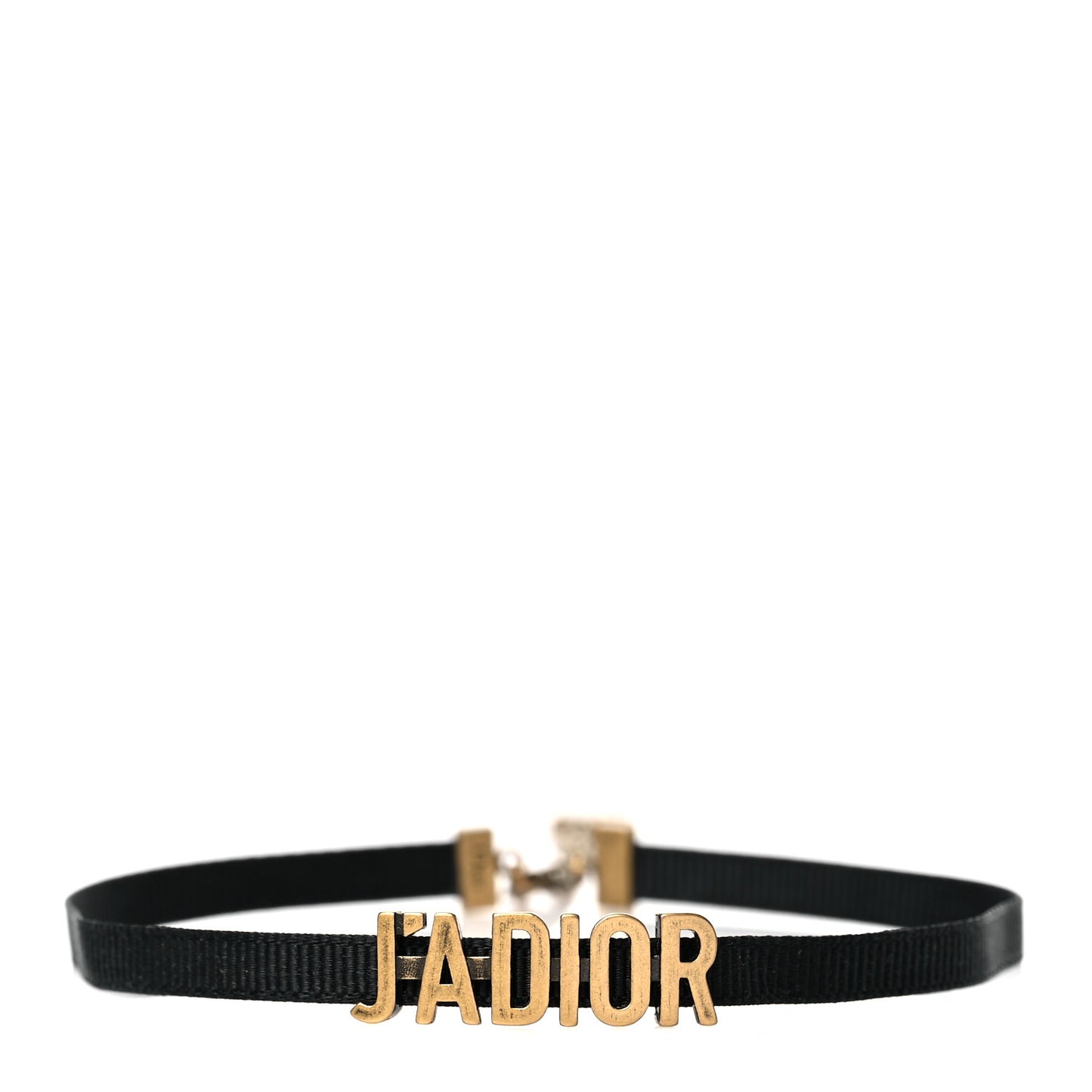 Grosgrain Ribbon J'Adior Logo Choker Necklace Black