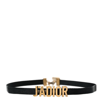 Christian Dior Grosgrain Ribbon J'Adior Logo Choker Necklace Black 1 of 5