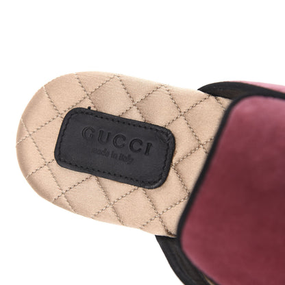 Gucci Velvet Crystal Snake Embroidered Womens Slippers 40 Tibet Red 7 of 8