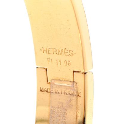 Hermes Enamel Printed Narrow Couvertures et Tenues de Jour Clic Clac H Bracelet PM Orange Blue 4 of 5